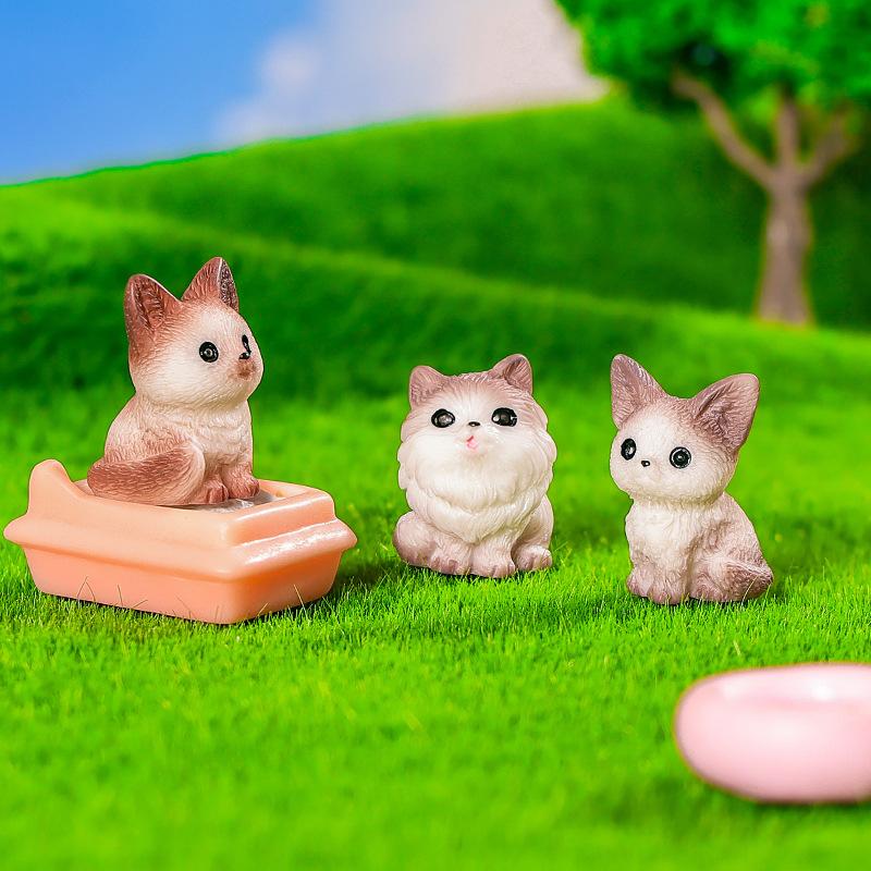 Micro-landscape Ornaments, Simulated Little Cats, Creative Car Home Desktop Resin Craft Decorative Small Ornaments