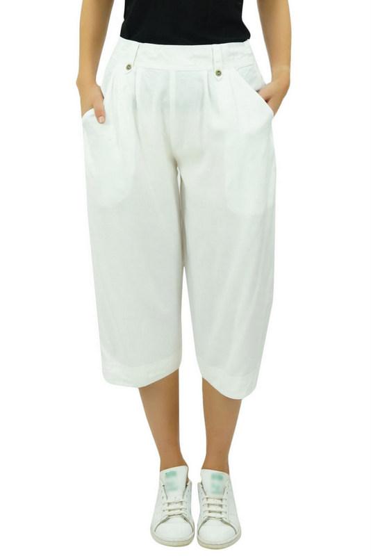 Bimba Women's Rayon Capri Culottes with Back Elastic Casual Summer Pants With Pockets Black -