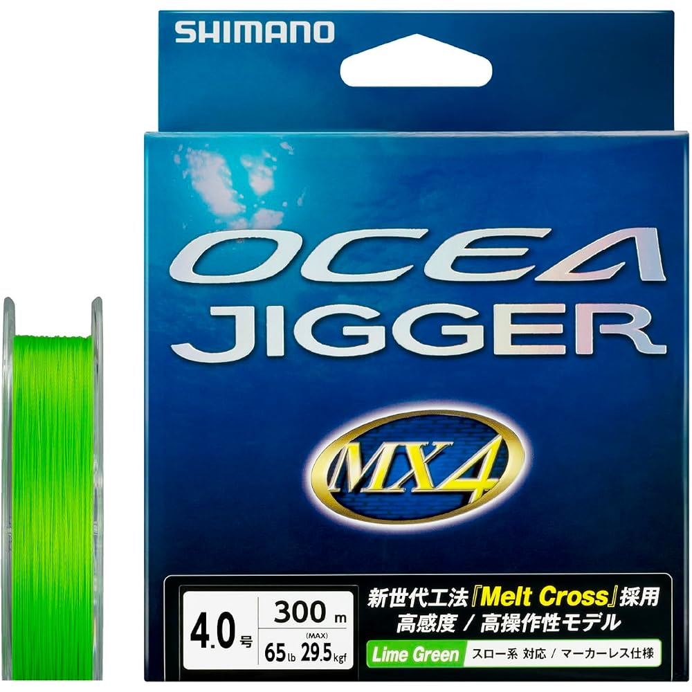 Shimano Ocea Jigger MX4 300m 4号 Lime Green Fishing Line PL-O74P