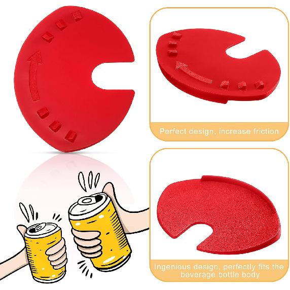 CHENGU 10 Pieces Soda Can Lid Cover, Swivel Can Sealer, Beverage Protect Cap, Plastic, Random Color (Black, White, Red)