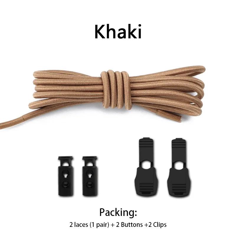 Elastic Laces Sneakers Tennis Lock Shoelaces Without Ties Adult Kids Unisex Round Shoelace Rubber Bands Shoe Accesories 1Pair