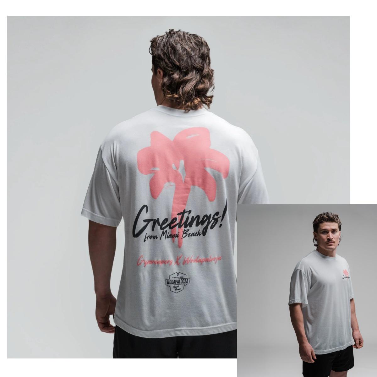 

Greetings Tee Sports Fitness Training Gym Casual TShirt Mens and Womens Luxury Brand Top S