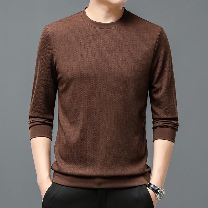 Men s Round Neck Soft Long Sleeve T-Shirt L
