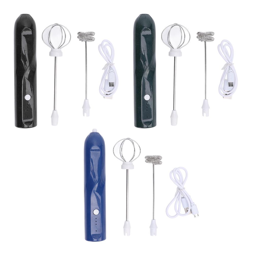 Rechargeable Milk Frother Handheld Milk Frother Wand With 2 Whisk Attachments Electric Whisk Drink M