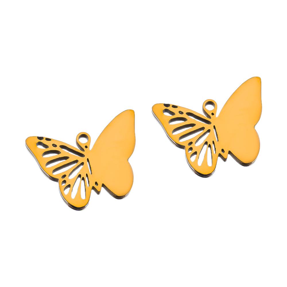 5pcs Stainless Steel Butterfly Pendants Two Color Butterfly Earrings Pendants Fashion Jewelry Making DIY Accessories