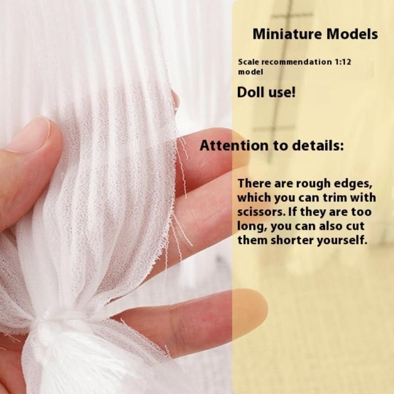 1 Piece Bedroom Living Room Furniture Decoration 1:12 Dollhouse Miniature Curtain White Chiffon Door Curtain Window Decor Model
