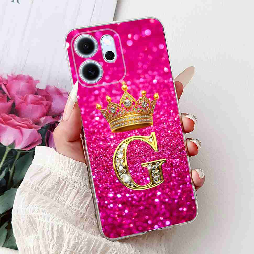 For Oppo Reno14 F 5G  6.57" Case New Design Letter Flower TPU Soft Silicone Cover For Oppo Reno 14F CPH2743 Phone Shell Capa