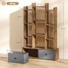 12 Shelf Storage Unit, with Drawers - Brown