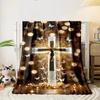 Glowing Cross Butterfly Blanket  Printed Blanket for Living Room Bed Couch lunch break Soft Cozy Blanket for Friend's festival Gift
