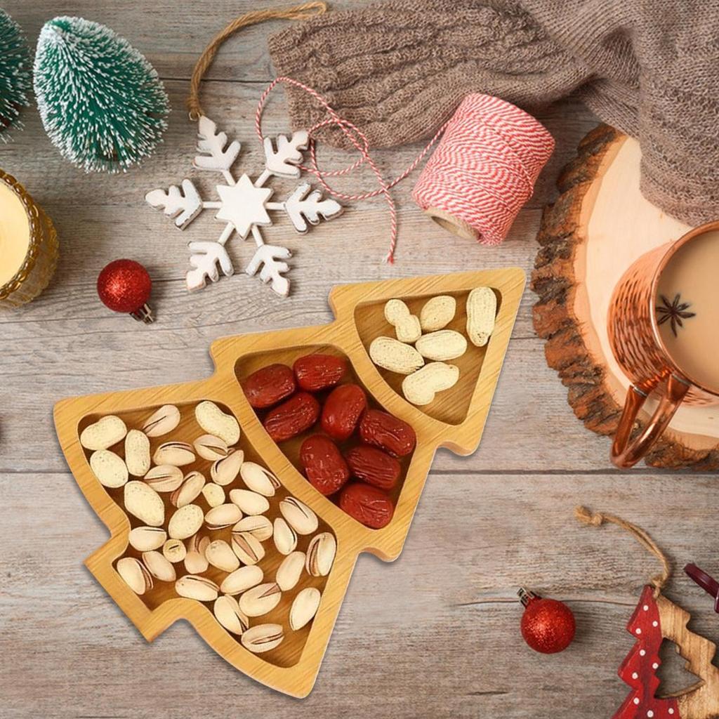 Christmas Tree Serving Dishes Wooden Christmas Tree Display Charcuterie Board Serving Tray For Fruit Cheese Dessert Candy Snack