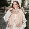 Wool Scarf Korean Atmosphere Cashmere Scarf Women's Autumn and Winter High Quality Versatile New Solid Color Scarf