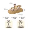 Fashion cute cartoon bear one-word buckle with Velcro sandals women's 2025 summer new beach cool slippers