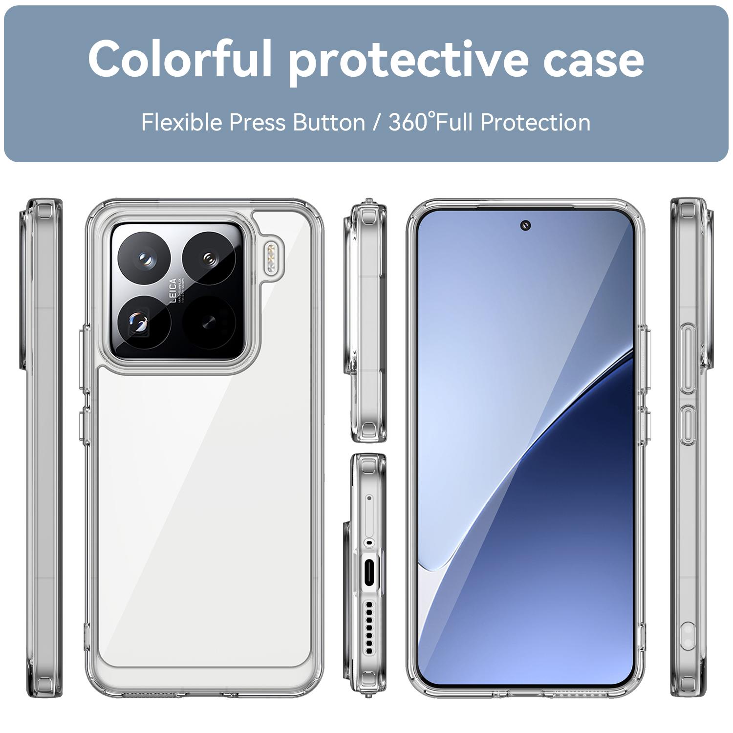 

For Xiaomi 15 Pro Clear Case WANLONFENG FM Series TPU Phone Back Cover (Big Lens Hole) Transparent