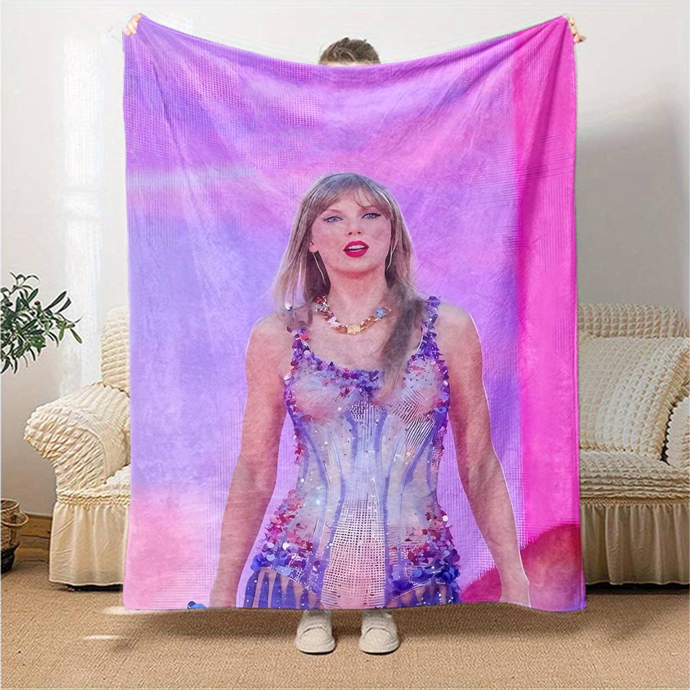 1pc Taylor Swift1 Blanket, Gift, for Men and Women, Soft Blanket, Good for Sofa Bed Couch Travel, Lightweight Flannel Blanket