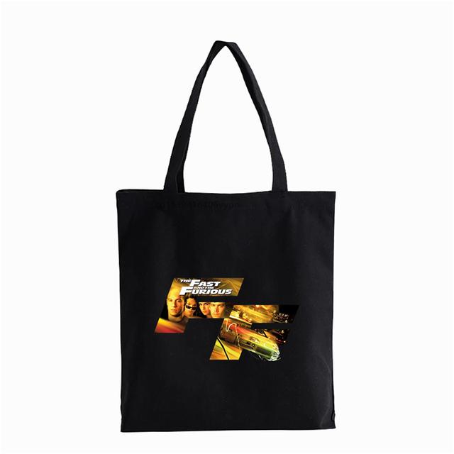 

Сумка для покупок с принтом Furious 7 для мужчин Пол Уокер Fast Furious для мужчин и женщин сумка через плечо Fast Furious 7 холщовая сумка сумки большая сумка 24*26cm