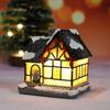 Christmas Village House Decorations Led Lights Christmas Town Scene Desktop Ornaments Christmas Figurines Accessories Buildings Battery Operated Lands