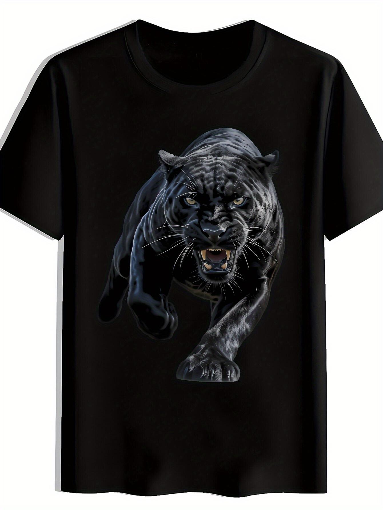 Black Panther Graphic T-shirt - Casual Crew Neck XXXL