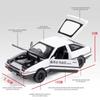1/32 INITIAL D AE86 Alloy Car Model Diecast Toy Vehicles 4 Doors Opened Car Model Miniature Model With Light Toys For Children