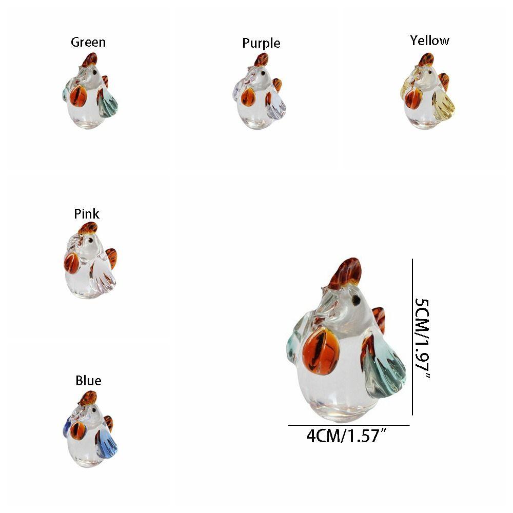 Niedliche Kristall Hahn Ornament Glasierte Tierfigur DIY Hühnerfigur Desktop
