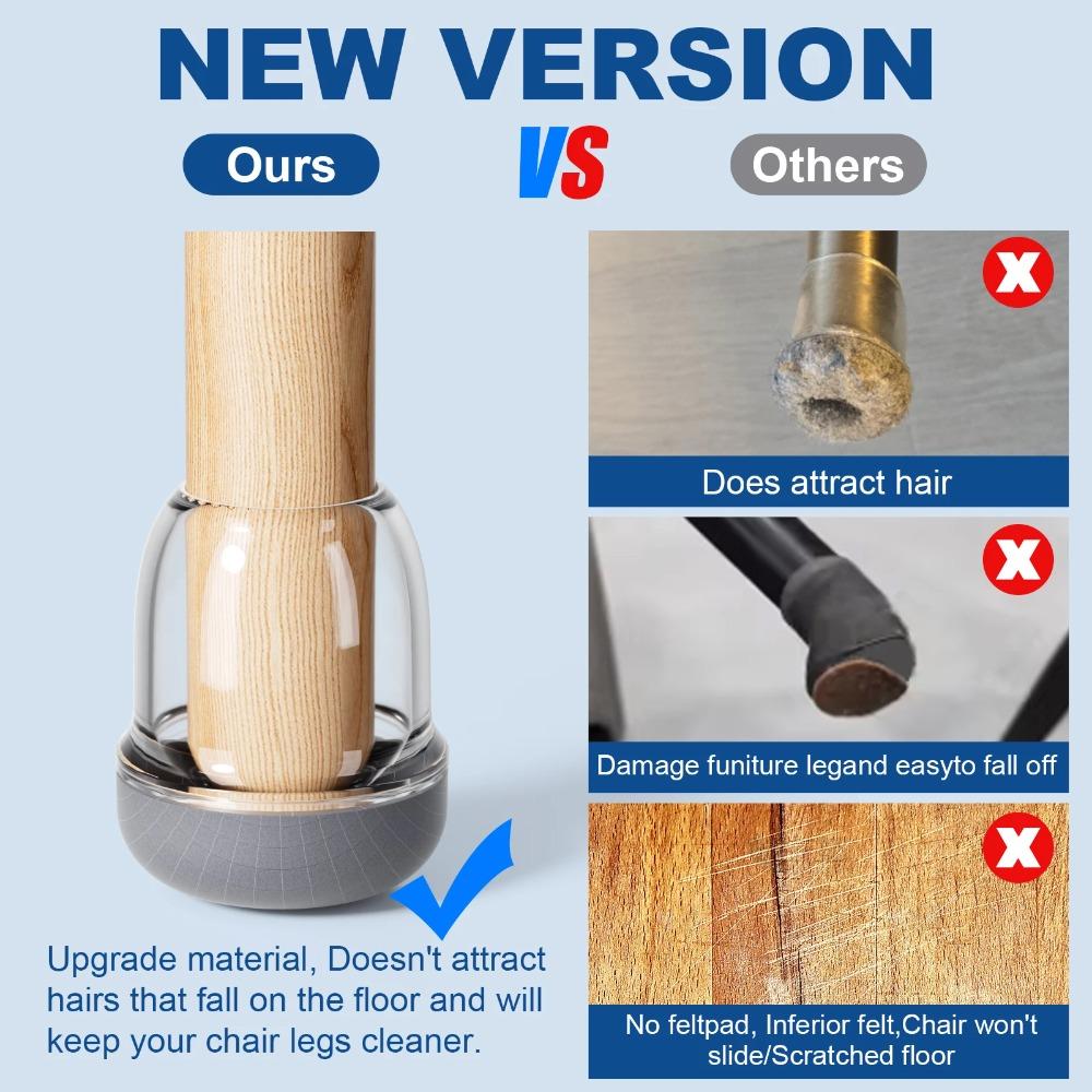 8 Pcs Wear-resistant Furniture Feet Pad Resilient Chair Leg Cover Chair Leg Silent Mat  Table