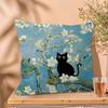 Funny Art Matisse Monet Black Cat Van Gogh Sunflowers Cushion Cover Decorative Pillow Sofa Home Decor Case Pillow Cases