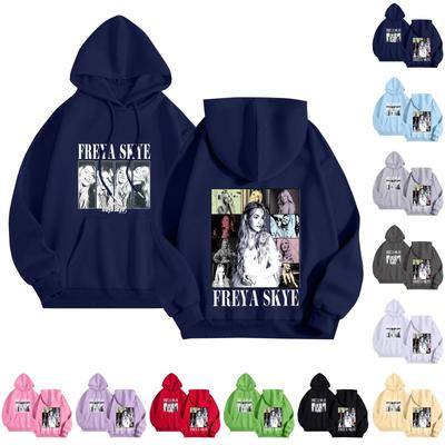 Unisex Fashion Lightweight Long Sleeve Pullover With Pockets Printed Hoodie