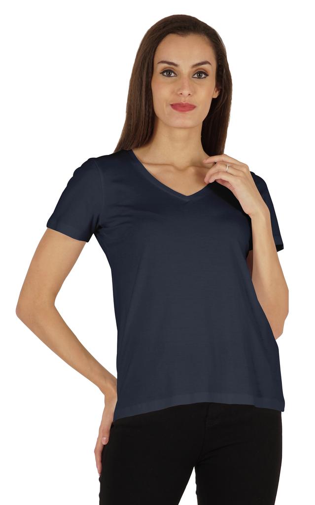 Inkmeso Womens Short Sleeve V-Neck Shirts Casual Regular Fit Tee T-Shirt Basic