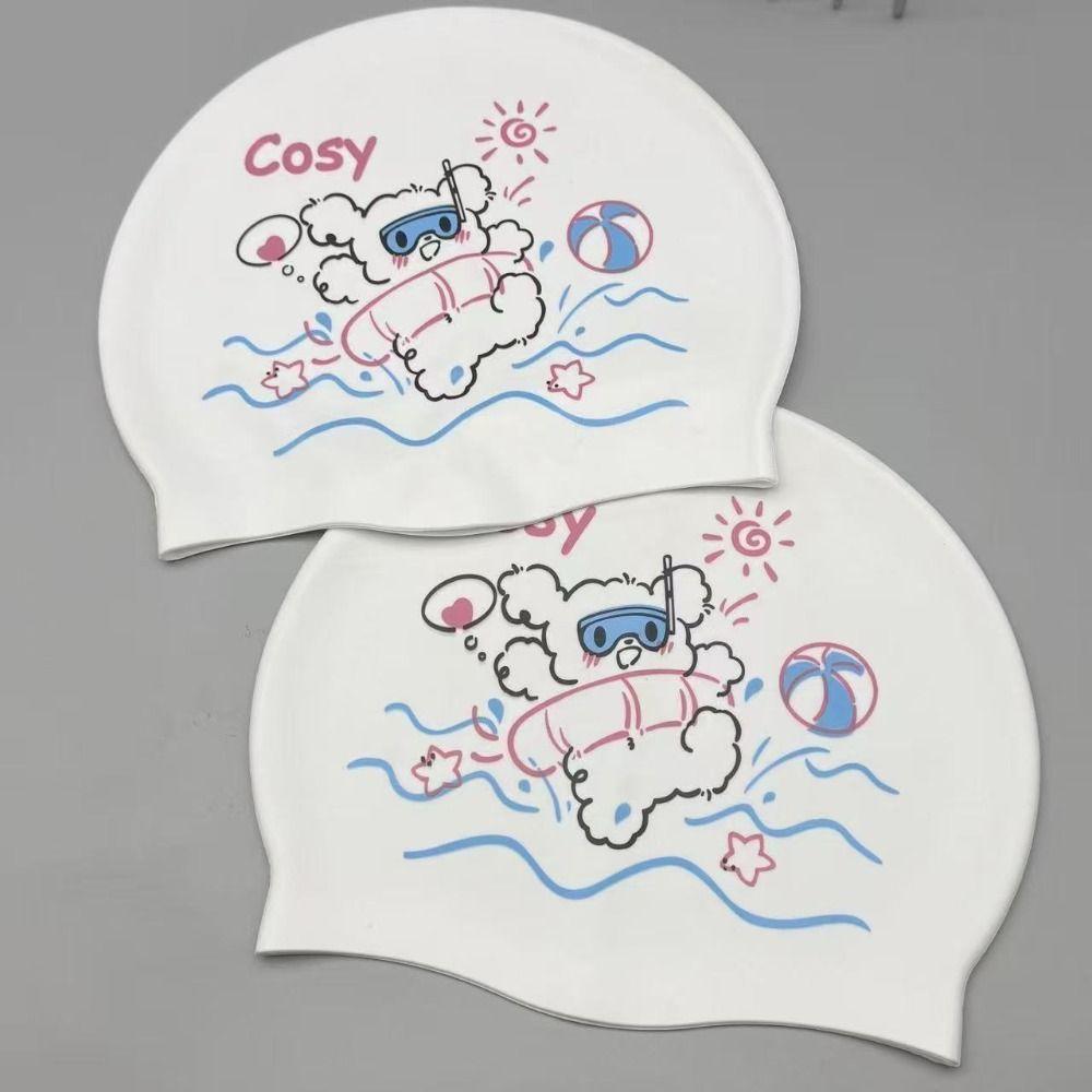 Comfortable Swimming Caps No Tightening Cat Swim Caps Water Sports Silicone Swim Caps Women Girls