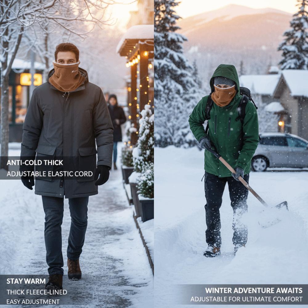 Kordelzug-Gesichtsbedeckung Fleecegefütterter Kälteschutzkragen Mode Halswärmer Männer