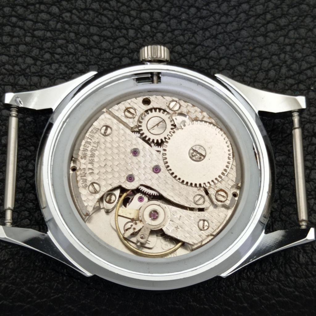 HAND-WINDING SWISS MENS VINTAGE REFURBISHED BLUE COLOR DIAL WATCH a700967-5 R205a-a700967