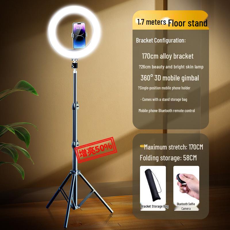 2025 Mobile Phone Streaming Stand with Fill Light for Live, Selfie, and Desktop Beauty Shots