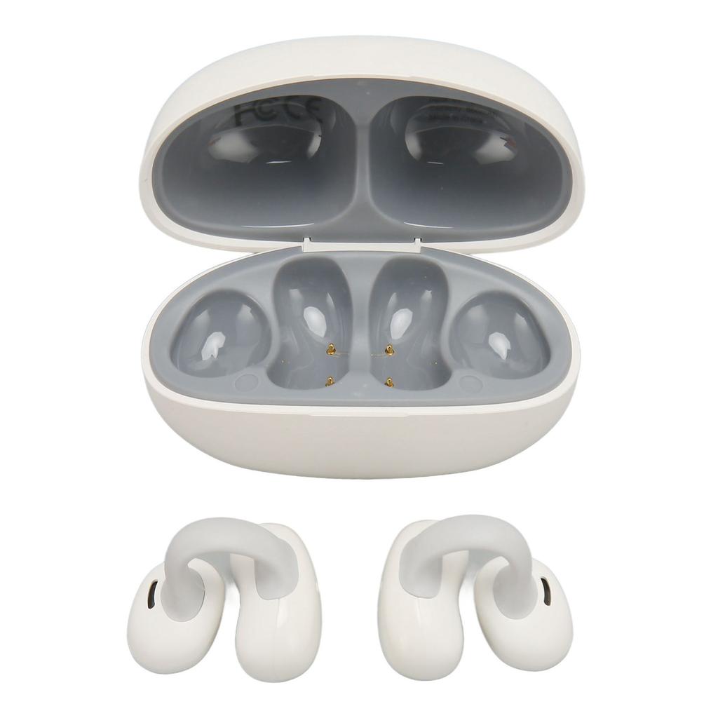 Ear Clip Bluetooth Earbuds HiFi Stereo Noise Canceling 55H Playtime Wireless Clip On Earphone for Sports Travel Gym