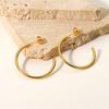 Minimalist Stainless Steel Hoop Earring Trendy Metal Big Hoop Earrings Geometric Round Fashion Popular Jewelry