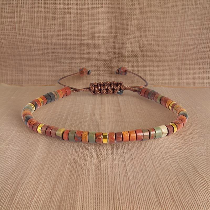 Adjustable Bead Bracelet Natural Stone Bracelet Rope Bracelet Unisex Bracelet Stone Texture Suitable for Men and Women