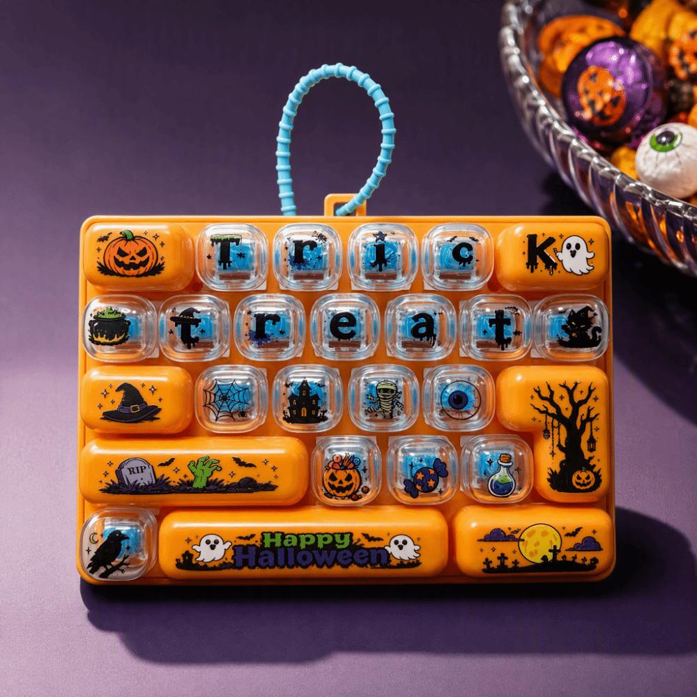 Creative Style Mini Keyboard Pendant 26 Key Halloween Keyboard Keychain Accessories Gift