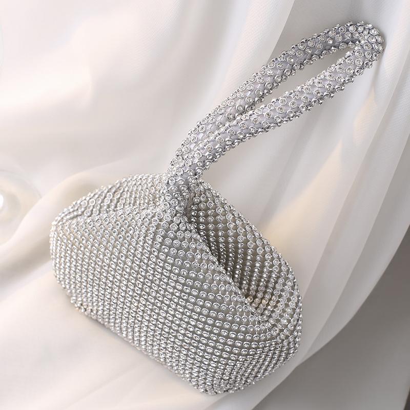 Dinner bag handmade rhinestone mine evening bag hand-held banquet bag women's handbag small