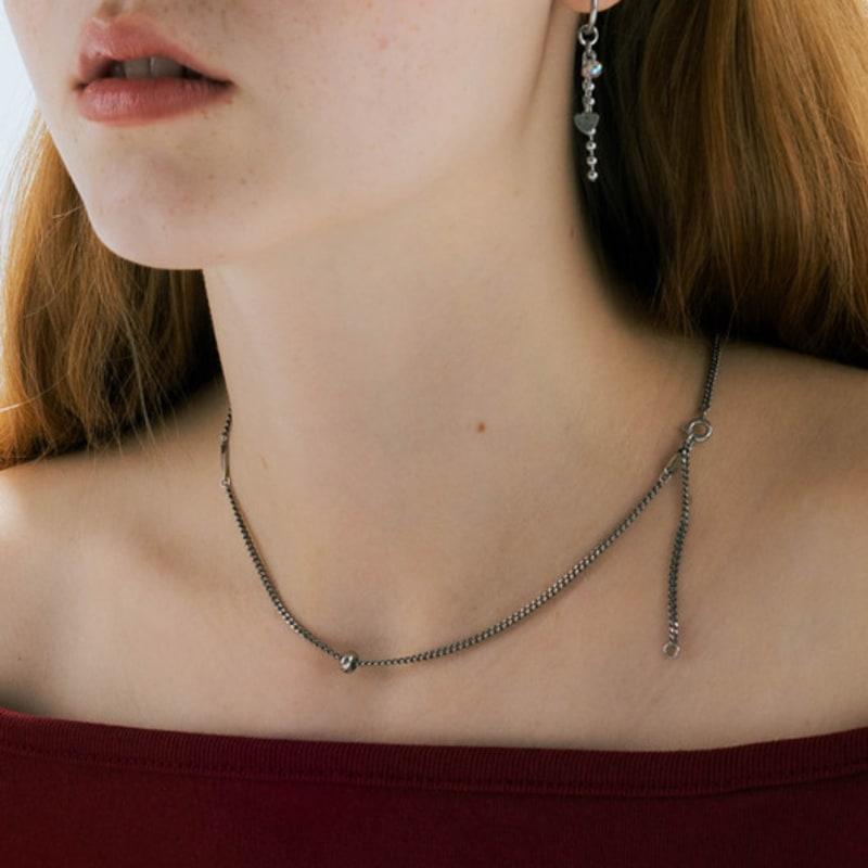 Pearlymore Black Chain Point Choker Necklace_PM24N012WT