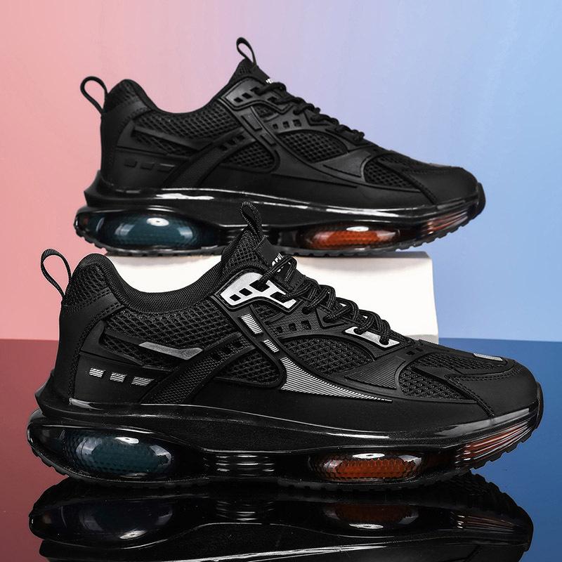 

Мужская обувь, дышащая сетчатая модная трендовая обувь для бега, мужская осенне-зимняя новая обувь для пап на платформе, повседневная спортивная модная обувь 44 чёрный
