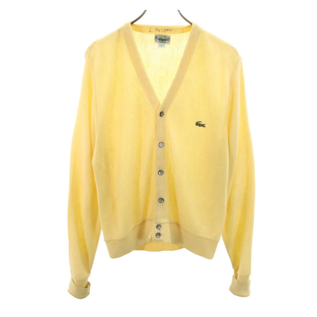 IZOD LACOSTE 90s Made in USA Old Long sleeve V neck knit cardigan S Men's Used