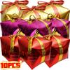Gift Box Decorative Balloon Christmas Standing Balloons Aluminum Foil Photo Props Globs Christmas Gift Box Ornament with Bow