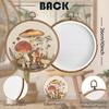 BCUANGD Vintage Mushroom Round Wall Art Decor - Retro Boho Botanical Wall Art Canvas Frame Artwork Prints, Neutral Cottagecore Round Wall Hanging