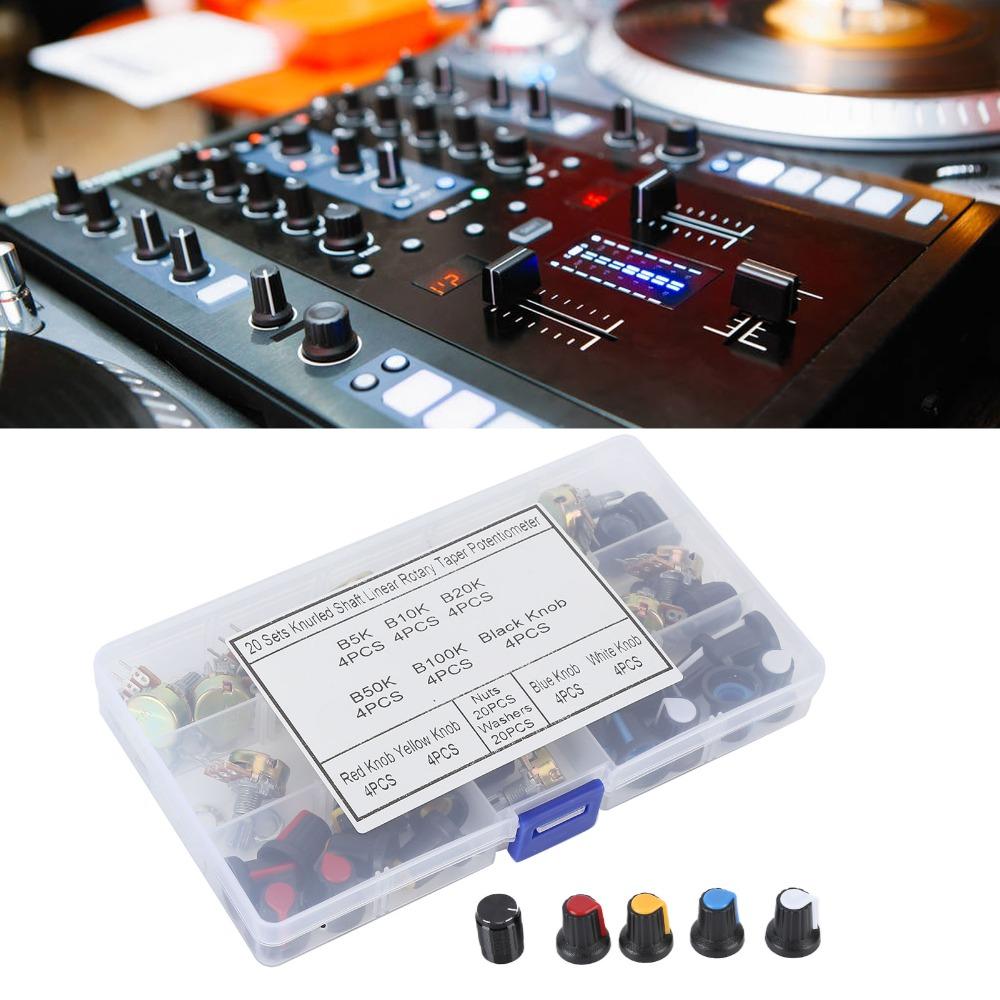 80Pcs with Storage Case Potentiometer Kit with Knob Potentiometer with Knob Electronic Projects