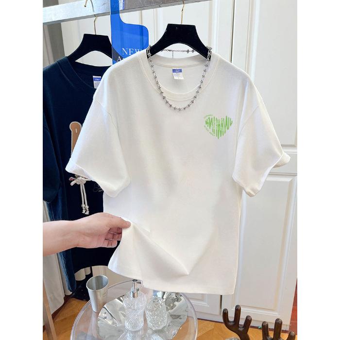 

American retro student cotton short-sleeved t-shirt women s summer loose Korean version trendy oversize new women s top S