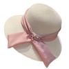 Women's Summer Straw Hat, Foldable Beach Hat, Face-shading Sun Hat, Pearl Bow Fisherman Hat, Sun Hat