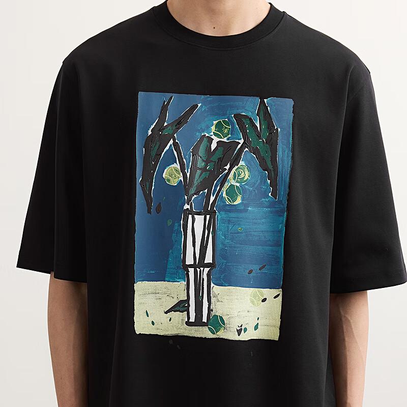 CROQUIS Men's 2025 Spring H-Shape Pullover Round Neck Short Sleeve T-Shirt