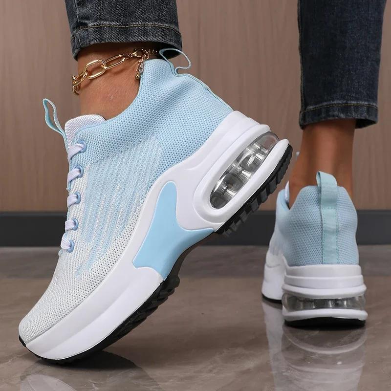 Platform Sneakers for Women Lightweight Breathable Women's Casual Walking Shoes Summer Platform Wedge Korean Style Travel Shoes