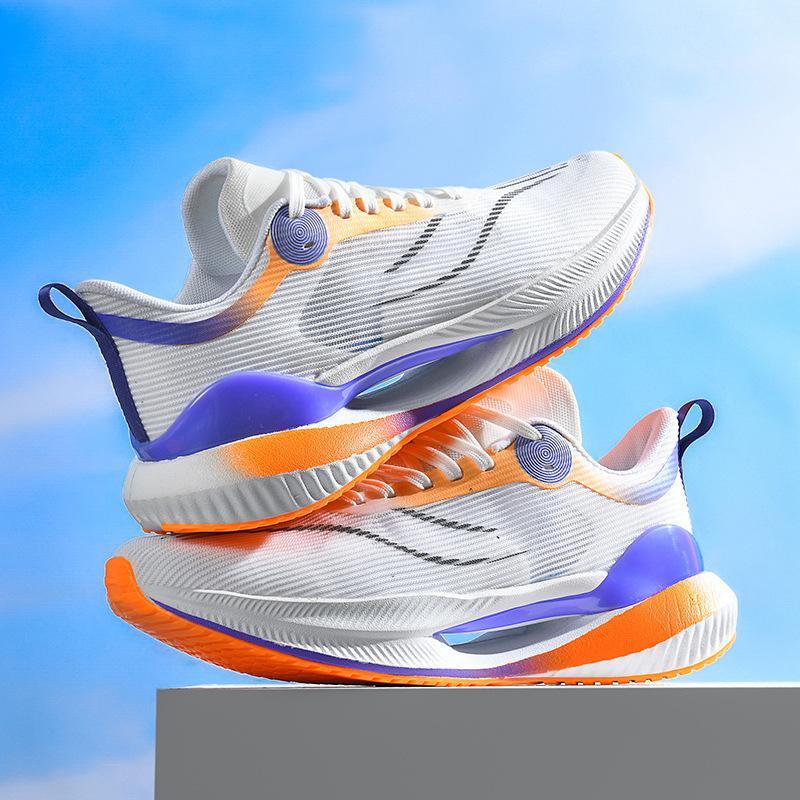 Ultra-light Running Shoes Children's Rotating Buttons Shock Absorption Junior High School Students Sports Professional Racing Shoes Men