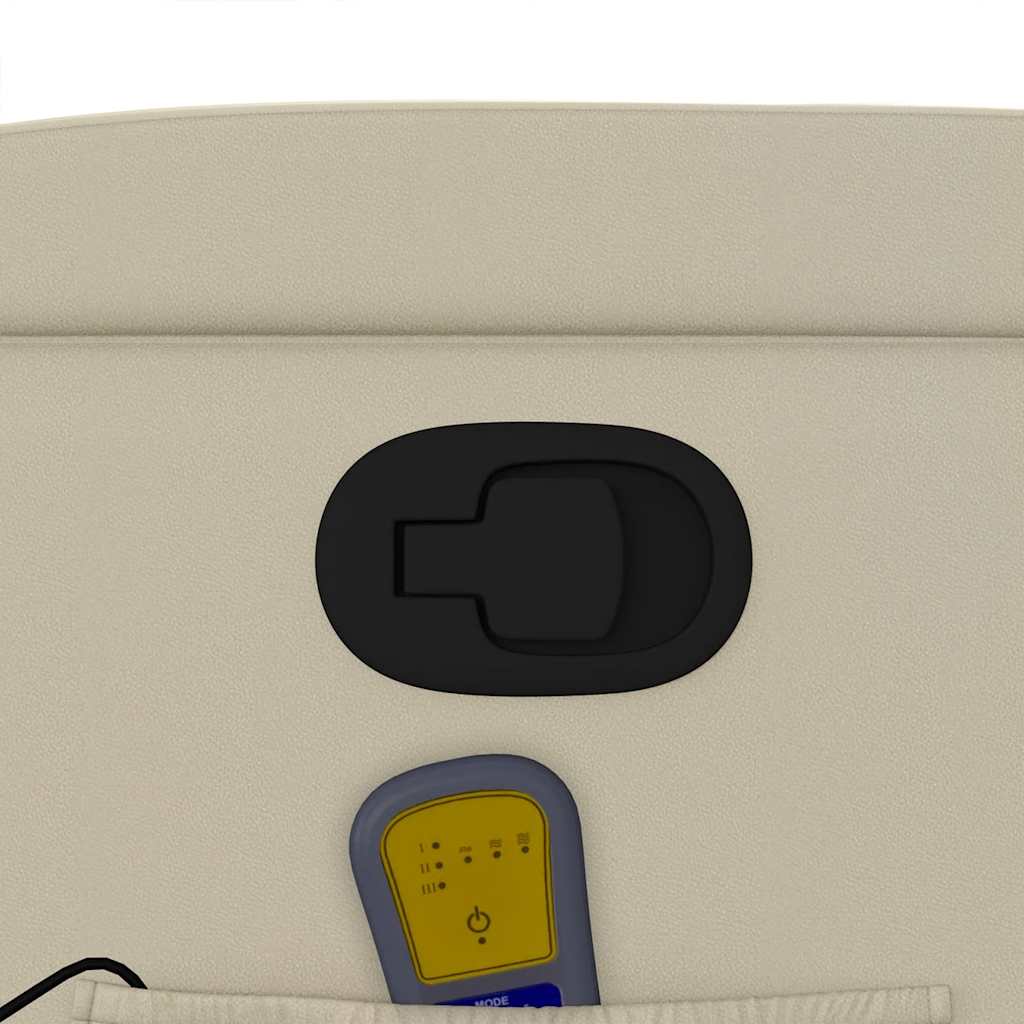 Massage Recliner with Relax Function Artificial Leather Cream