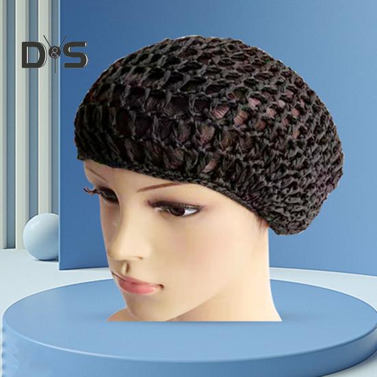 2 Pcs Nightcap Thick Yarn Crochet Elastic Hollow Out Net Multi-Purpose Mesh Cap for Sleeping Daily Wear Sleeping Hair Cap for Short To Medium Length