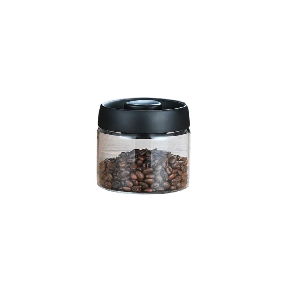 Portable Coffee Bean Container Leakproof Press Vacuum Seal Glass Jar For Travel Kitchen Storage